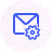 Blue envelope with a gear icon partially overlapping the bottom right corner, symbolizing email settings.