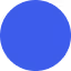 Solid blue circle on a white background.