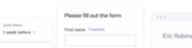 Blurred screenshot of a web form asking to fill out the first name field.
