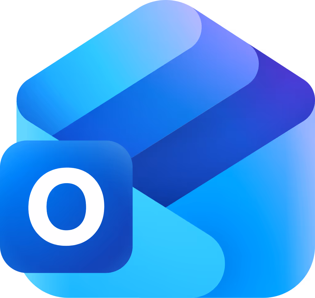 Microsoft Outlook app icon with a stylized envelope and a blue square containing the white letter O.